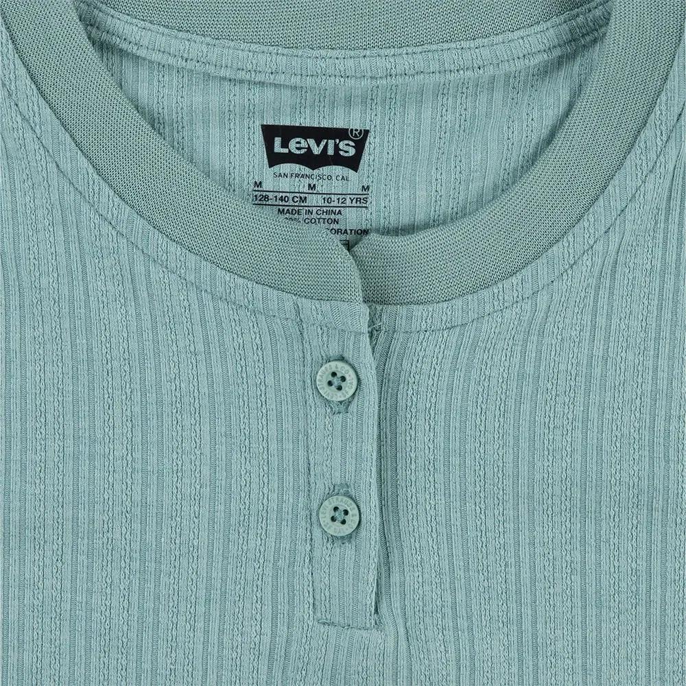 Детская футболка для девочек с коротким рукавом Rib Knit Levi's, Blue — фото 3