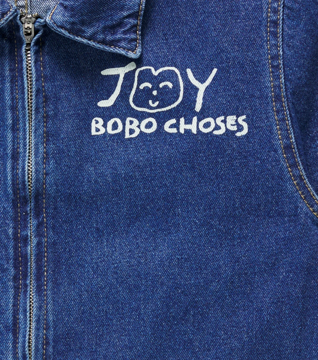 Комбинезон джинсовый с молнией спереди Bobo Choses, синий — фото 3