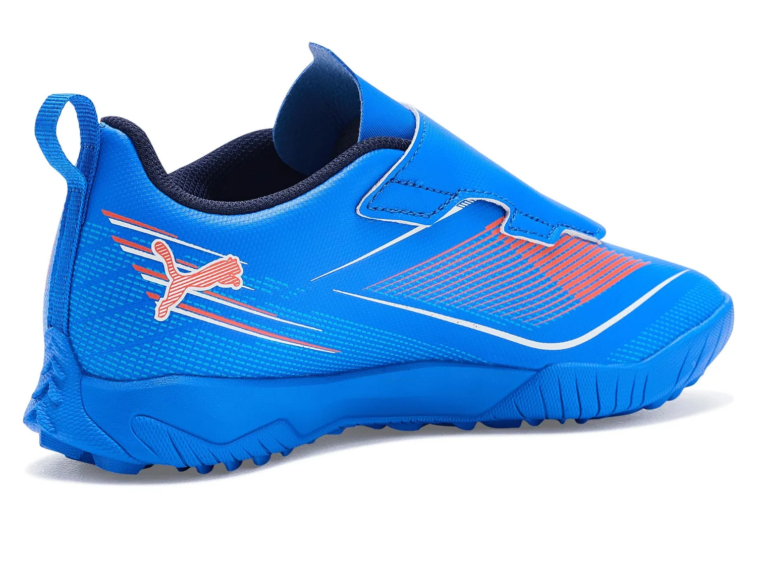 Бутсы для тренировок Ultra 6 Play Hook and Loop Turf Training Soccer Cleats (для малышей, маленьких и больших детей) Puma Kids, Ultra Blue/Puma White/Glowing Red — фото 4