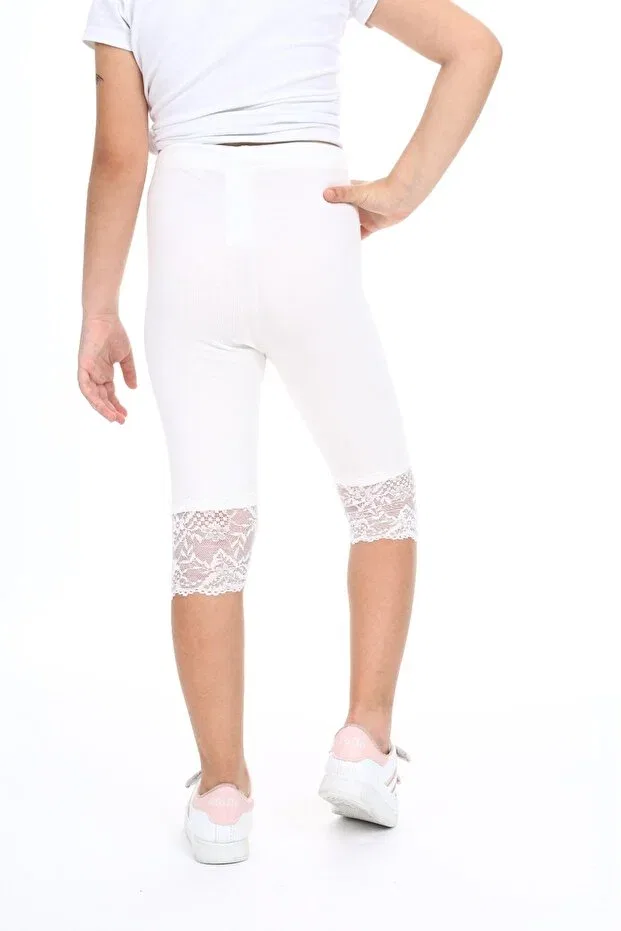 Детские шорты для девочек с принтом Wide Leg Toontoy, Ecru — фото 3