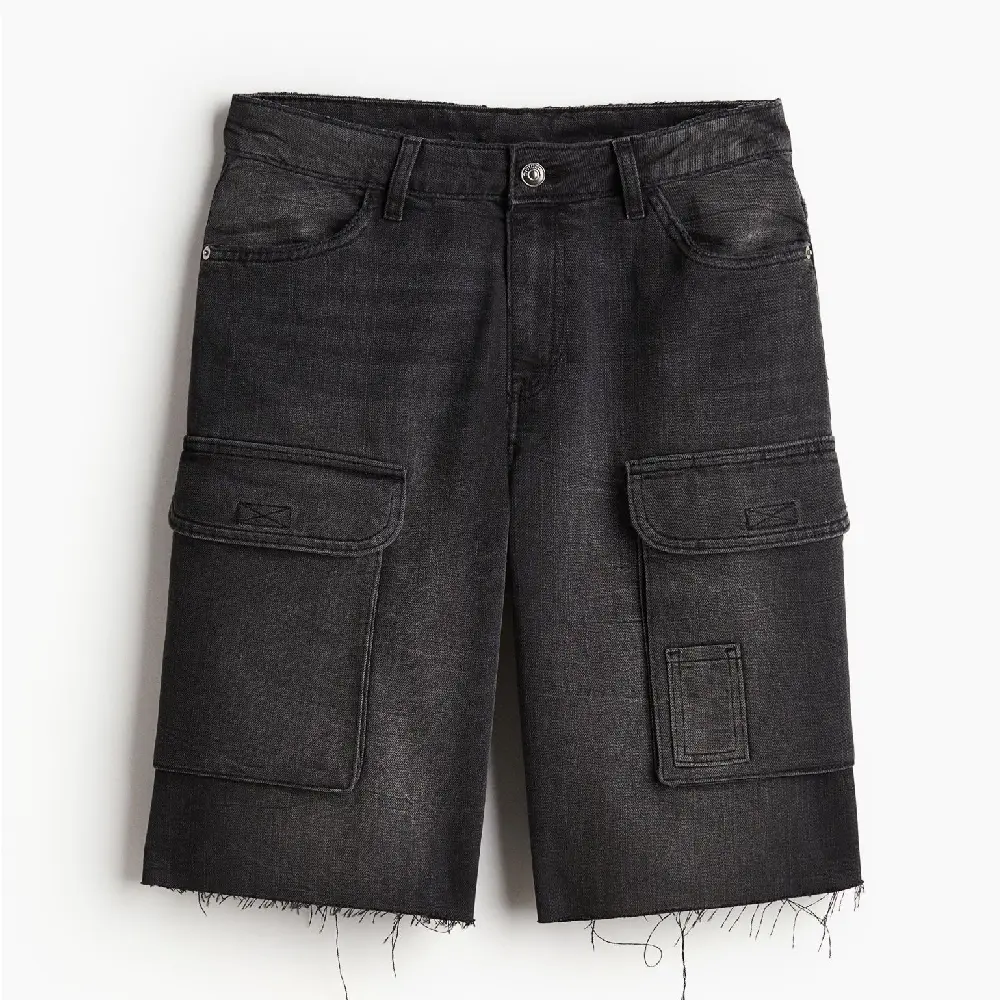 

Шорты H&M Low Denim Cargo, черный