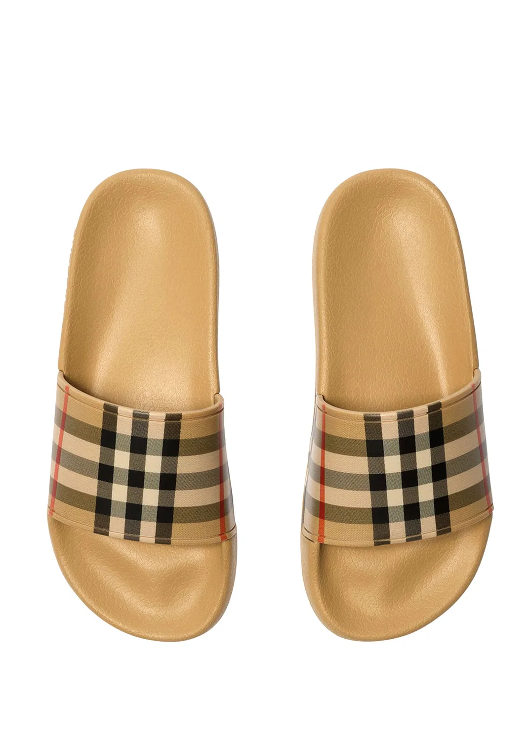 Тапочки Burberry Check, бежевый — фото 4