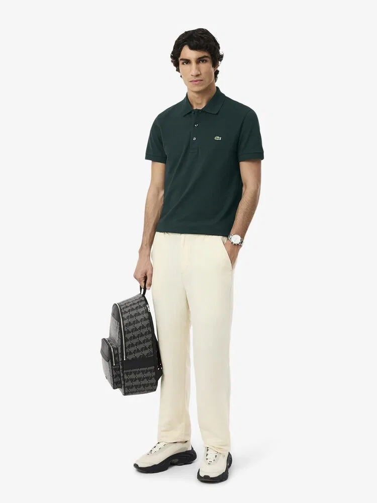 Футболка поло мужская Lacoste slim fit, зеленый — фото 4