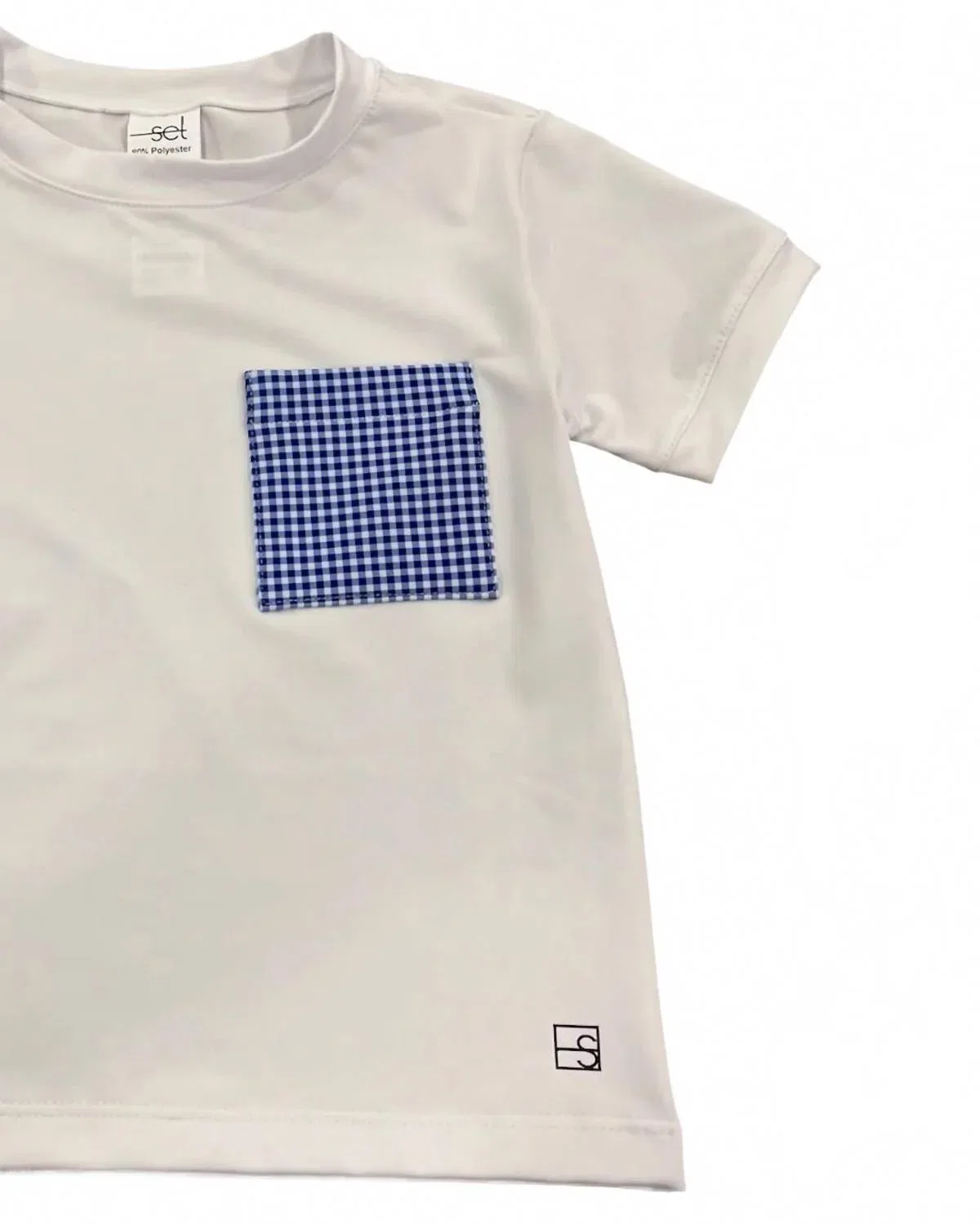 Детская рубашка для мальчиков с коротким рукавом и принтом Charlie Set Athletics, Royal Blue Gingham — фото 2