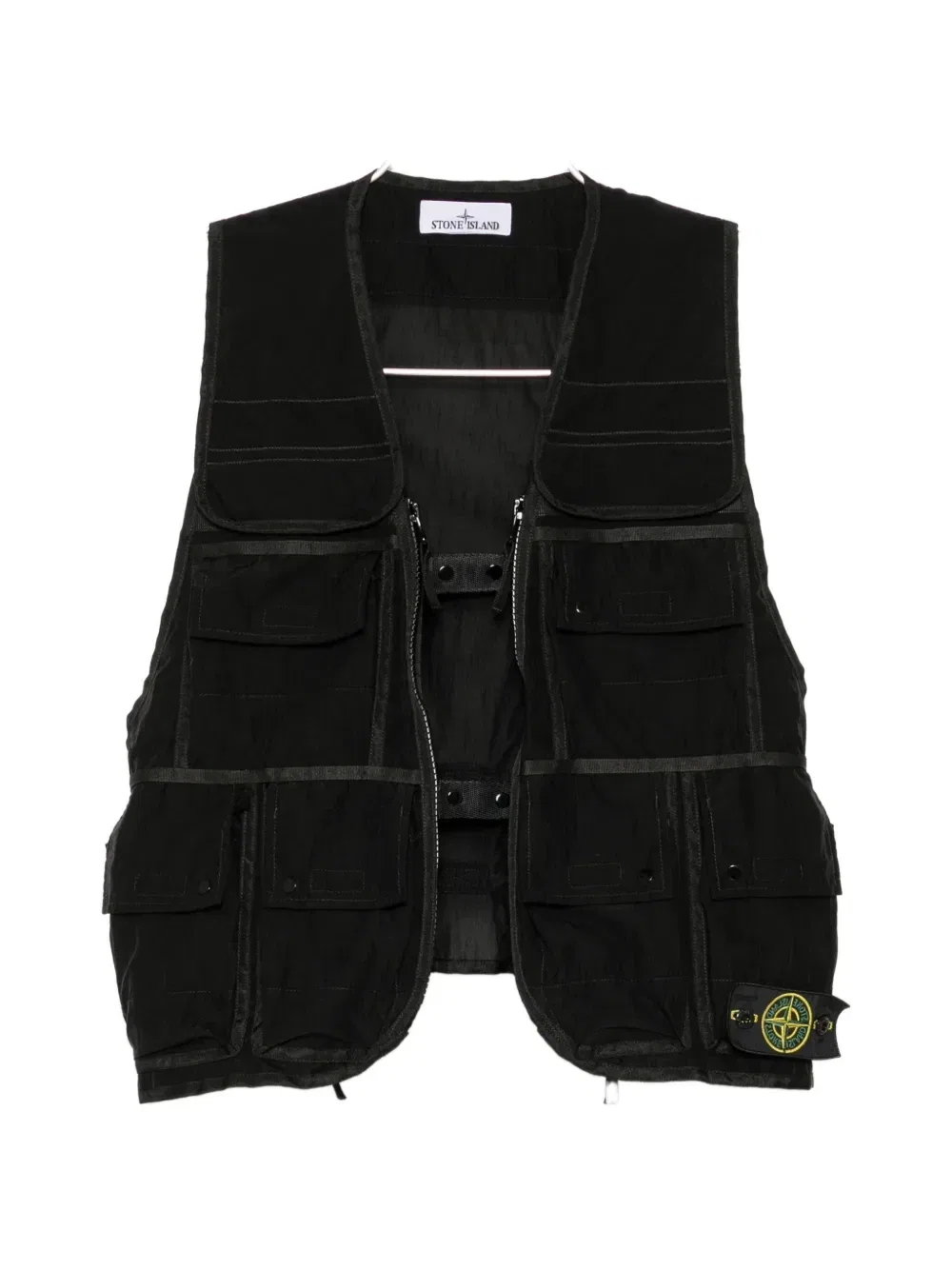 Жилет с множеством карманов Stone Island, черный