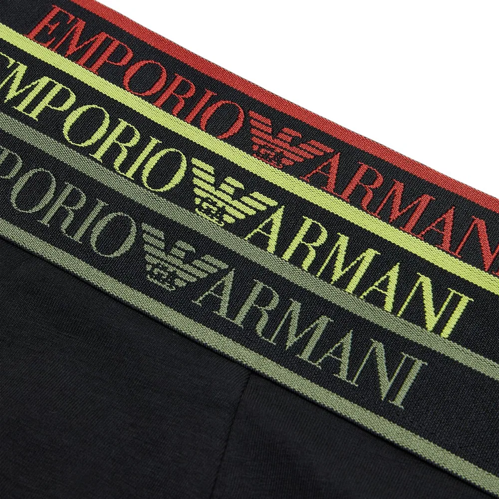 Мужские боксеры-слипы с принтом, комплект из 3 штук, EMPORIO ARMANI, Black — фото 3