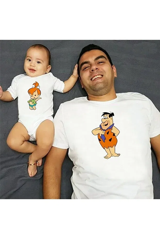 Детская футболка для девочек с принтом Çakmaktaş father daughter tshirt zıbın Venüsdijital, White