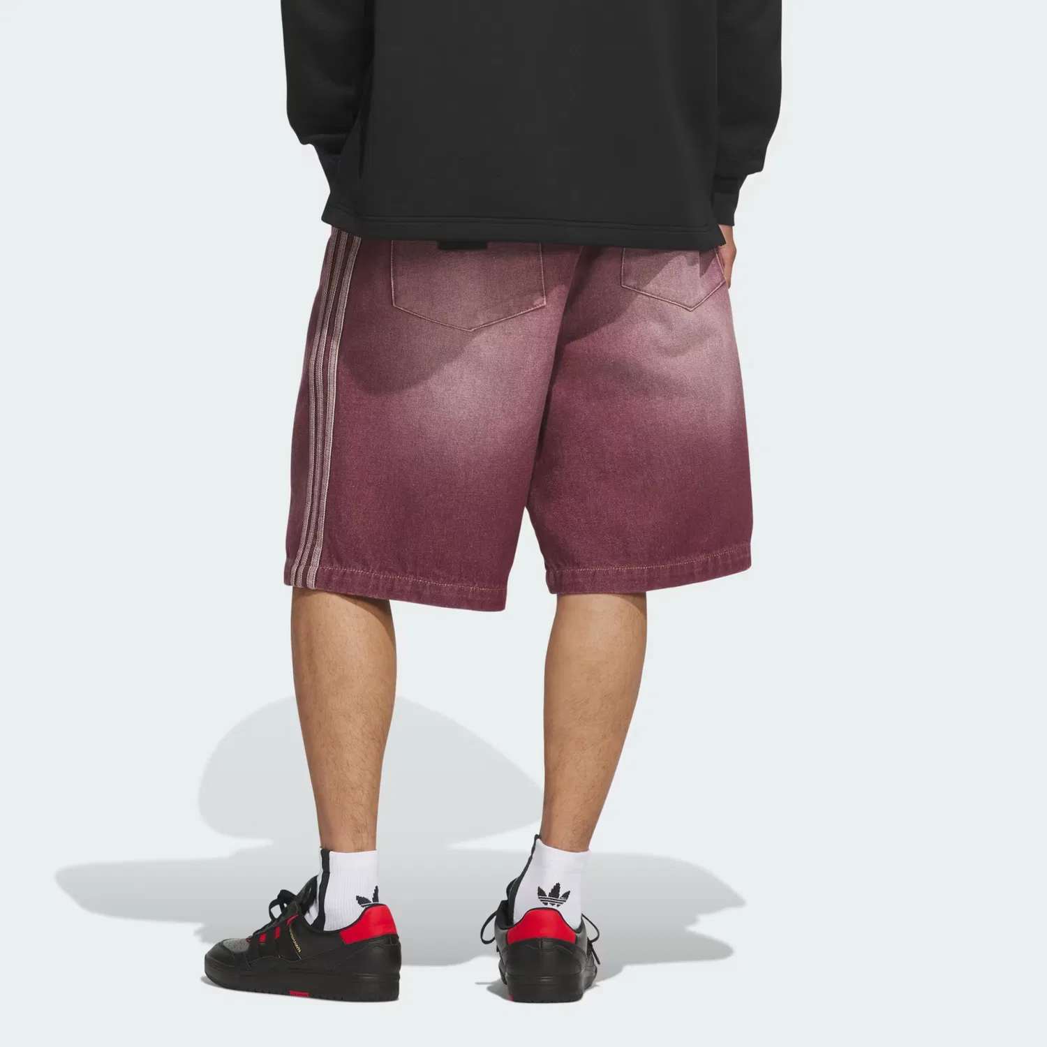 Джинсовые шорты свободного кроя SKATEBOARDING x TYSHAWN Adidas Originals, бордовый — фото 4