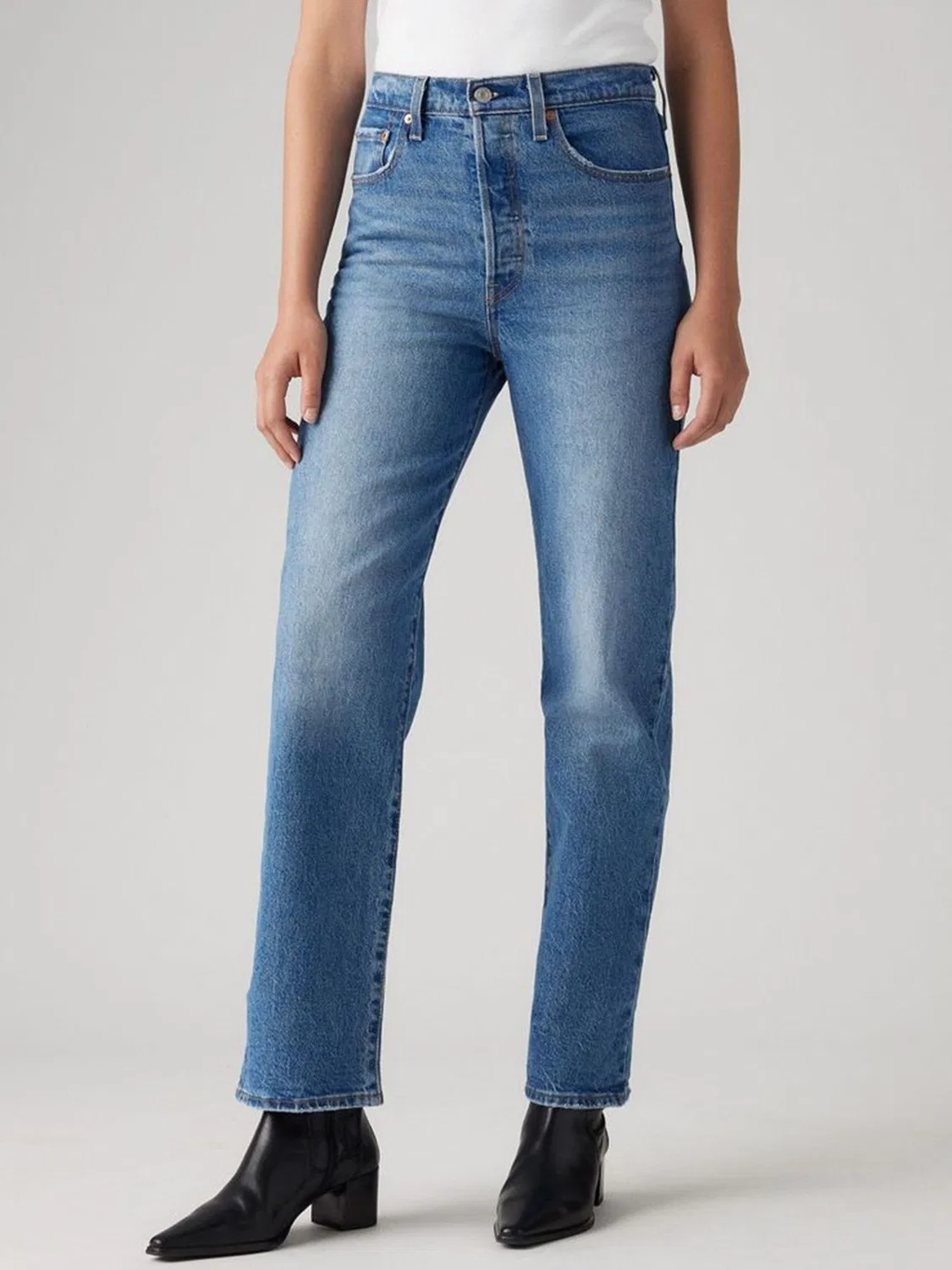 Джинсы прямого кроя, Ribcage Straight Ankle Levi's, синие
