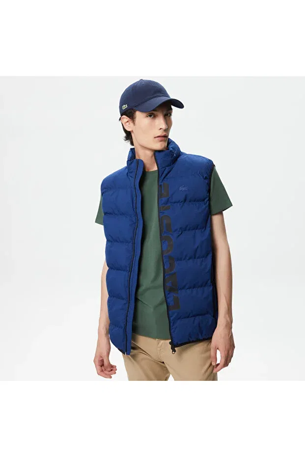 Мужской стеганый жилет с высоким воротником Lacoste, 07M-Mavi