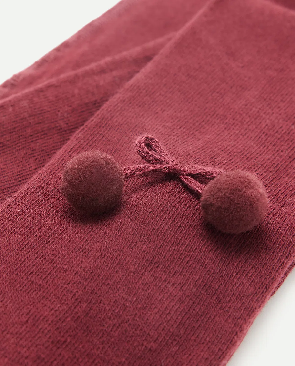 Детские колготки однотонный, Pompones, Cotton Juice, бордовый — фото 2