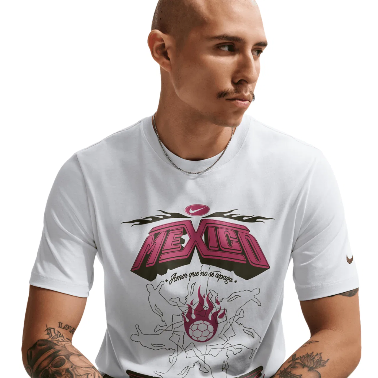 Футболка мужская Nike Mexico APLA Football NSW, розовый/белый — фото 3