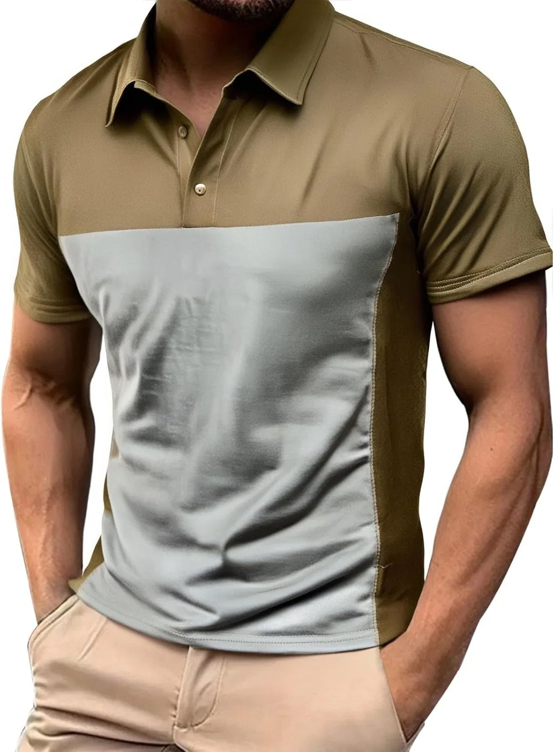 Мужская базовая футболка Muscle Fit с коротким рукавом, Light Blue — фото 2