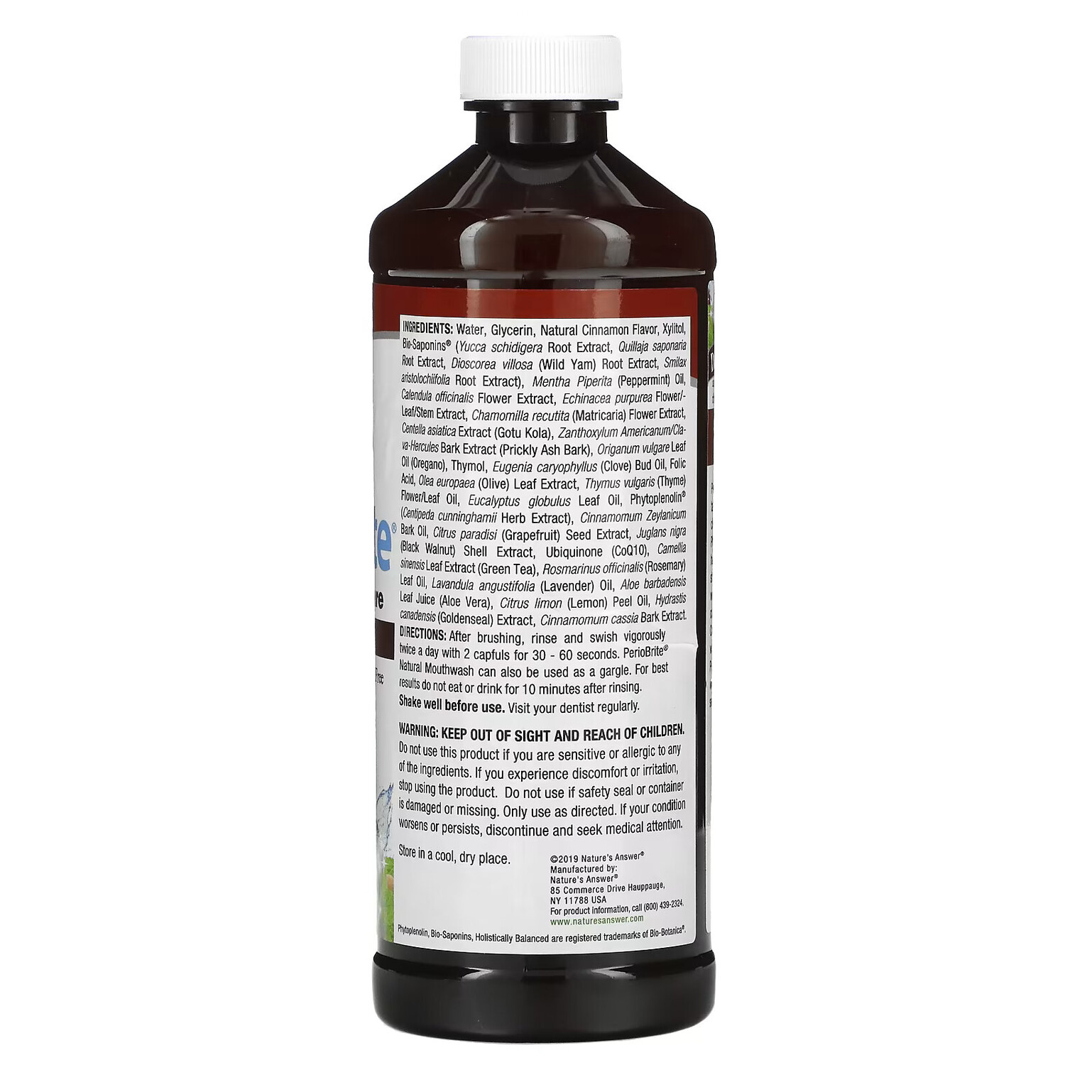 Nature's Answer PerioBrite Натуральный ополаскиватель для полости рта с корицей и мятой — фото 3