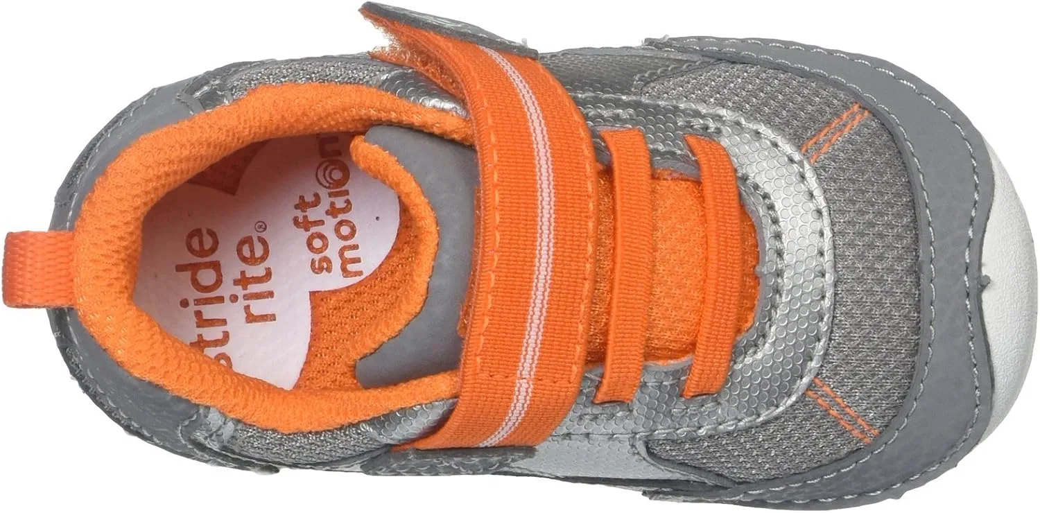 Детские кроссовки для мальчиков Jamie Stride Rite, Silver/Orange — фото 3