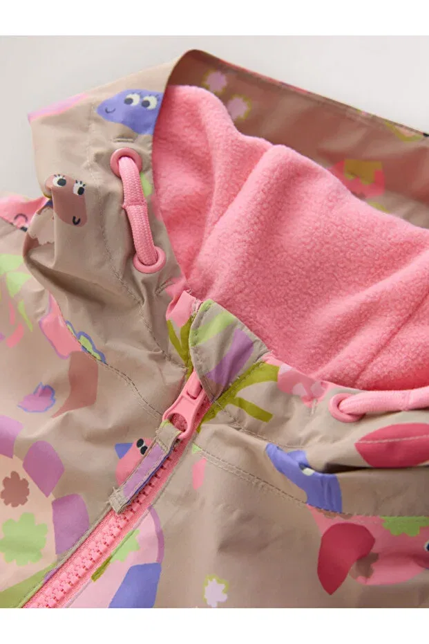 Детский комбинезон для новорожденных с принтом Dinosaur patterned fleece lined raincoat astronaut jumpsuit Next Baby, Light Mink — фото 4