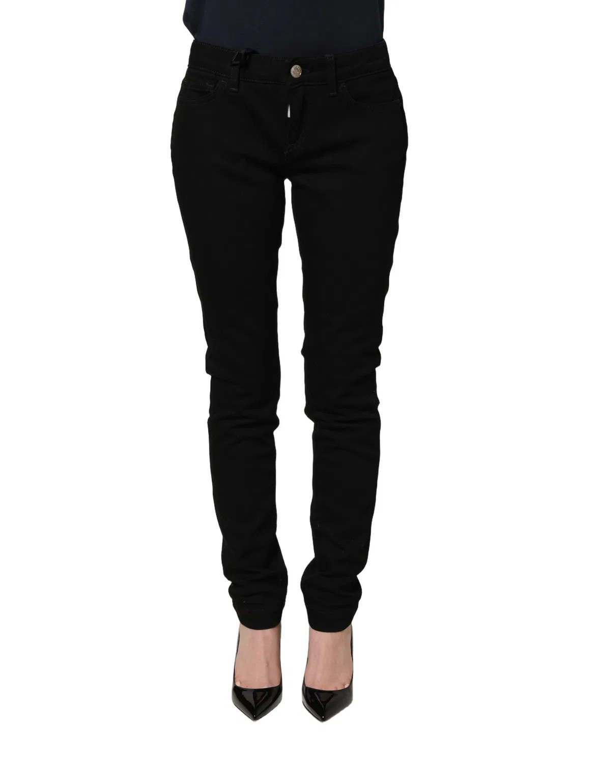 Женские джинсы с вышивкой Queen Skinny Jeans Dolce & Gabbana, Black — фото 3