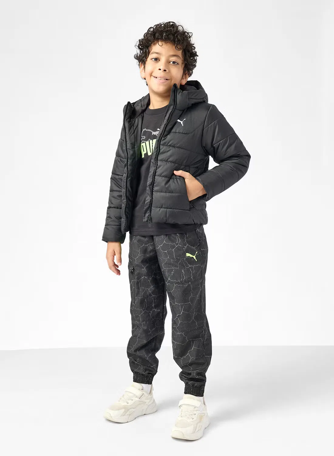Худи детская утепленная с капюшоном Youth Essential Puma, черный — фото 4