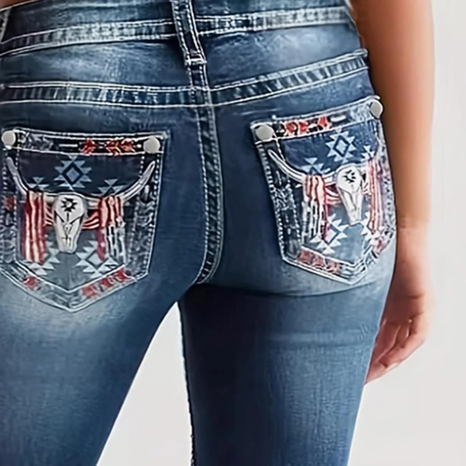Джинсы для женщин Baggy Low Rise Boyfriend Straight Wideleg — фото 3