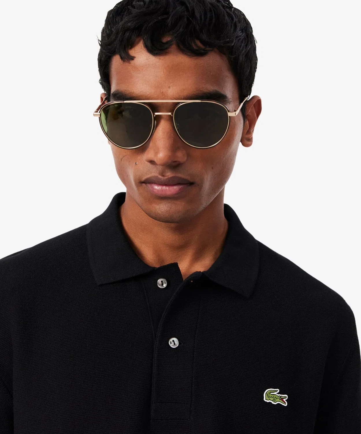 Мужская классическая поло-рубашка из высококачественного трикотажа LACOSTE, Navy — фото 3