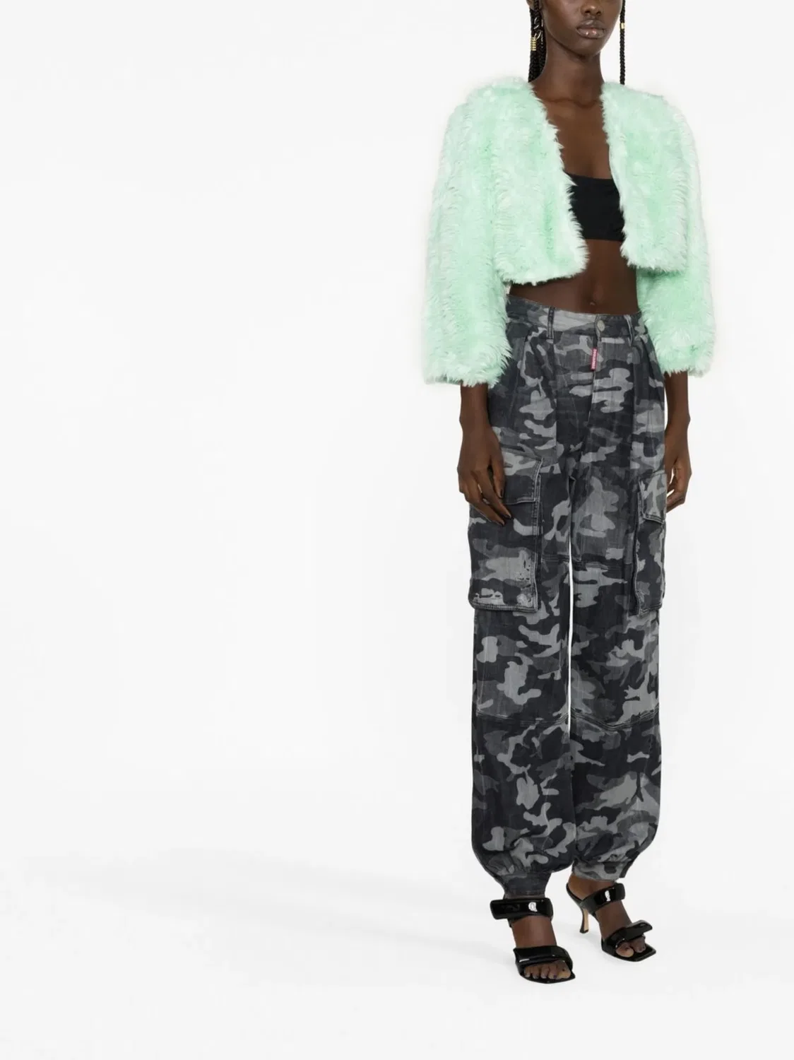 Штаны-карго с камуфляжным принтом DSQUARED2, черный/серый — фото 2