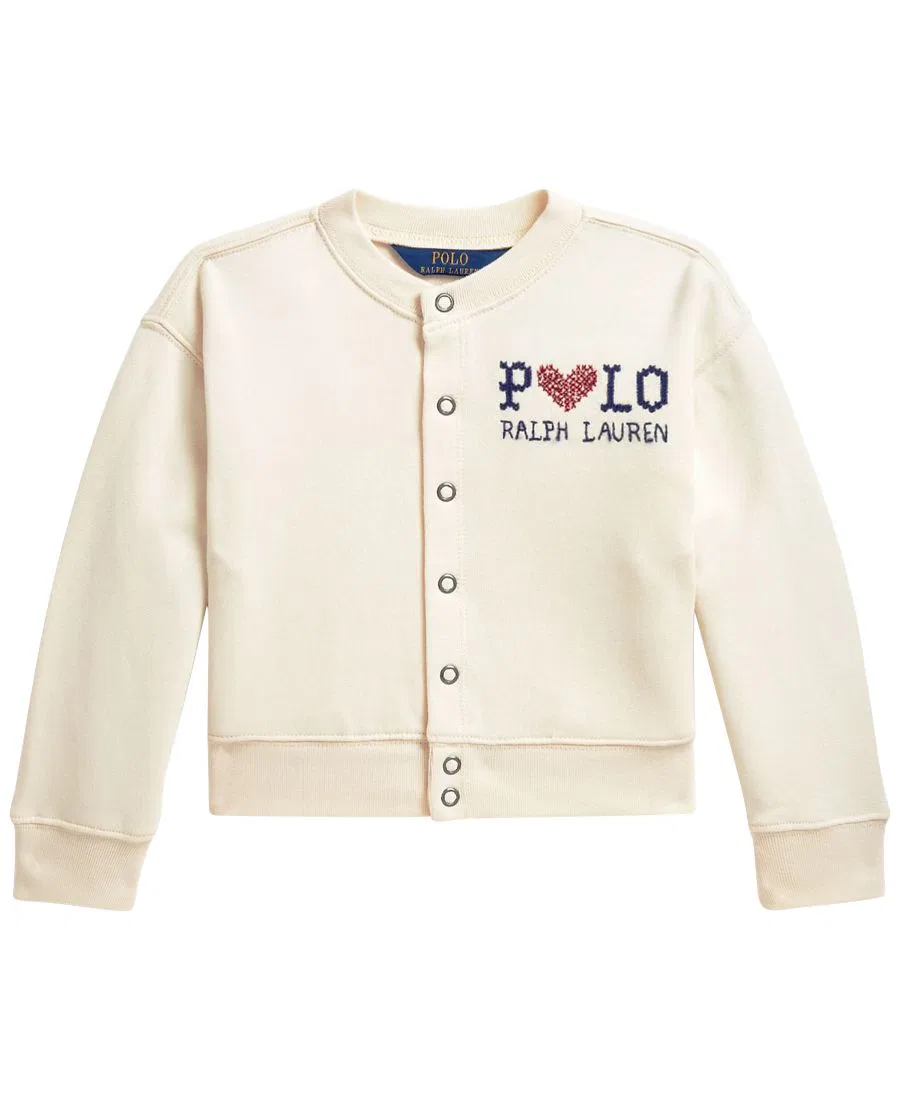 Кардиган из флиса с логотипом Polo Ralph Lauren, Estate Cream