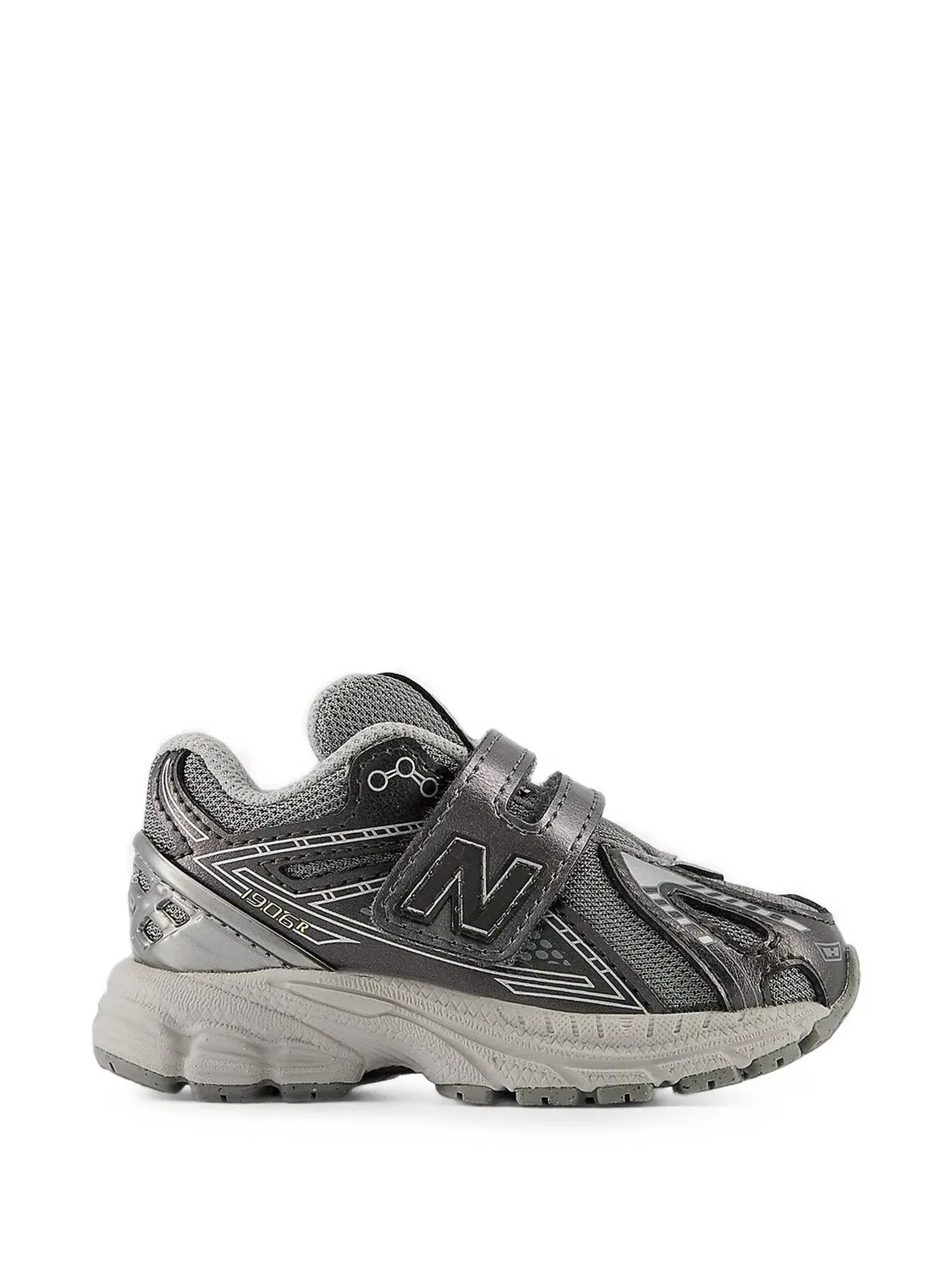 Кроссовки 1906 года с металлизированными ремешками на липучках New Balance Kids, серый — фото 2
