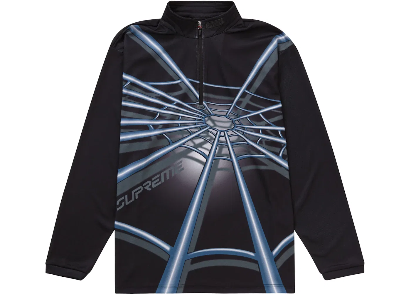 Мужской анорак с принтом паутины Spyder Web Half Zip Supreme, черный — фото 2