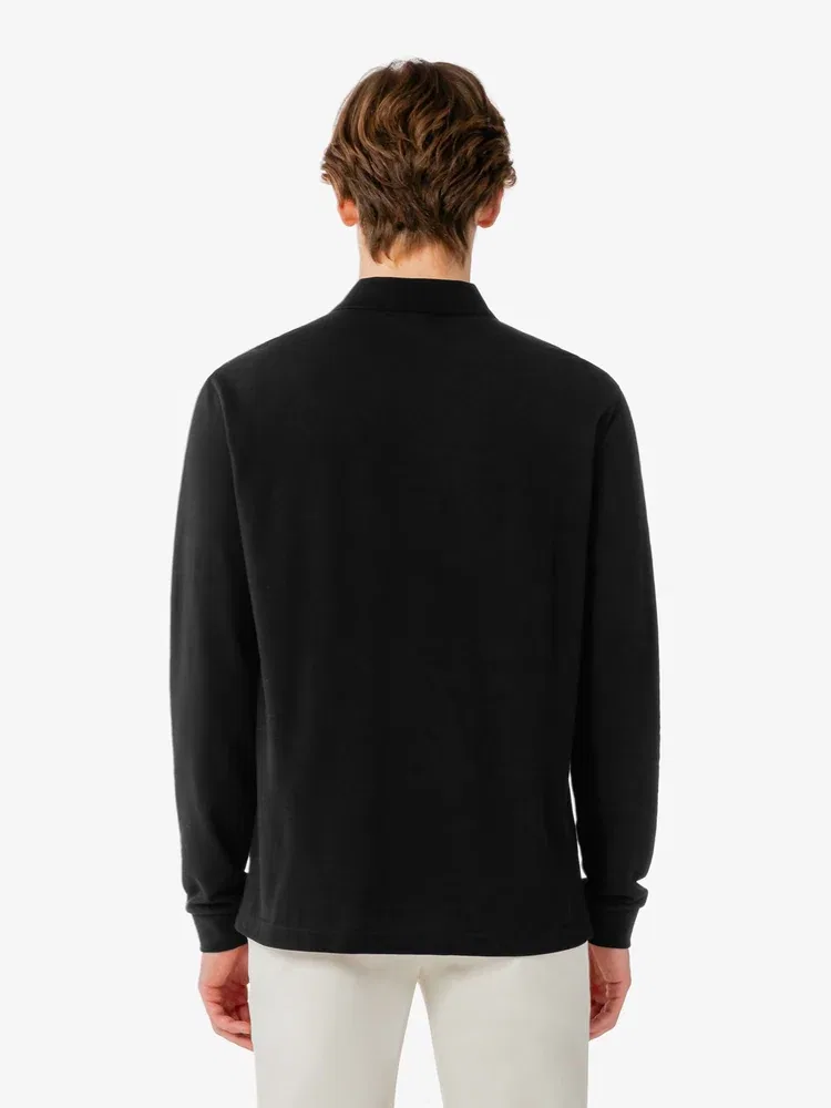 Футболка с длинным рукавом French Regular Fit Basic LACOSTE, Black — фото 3