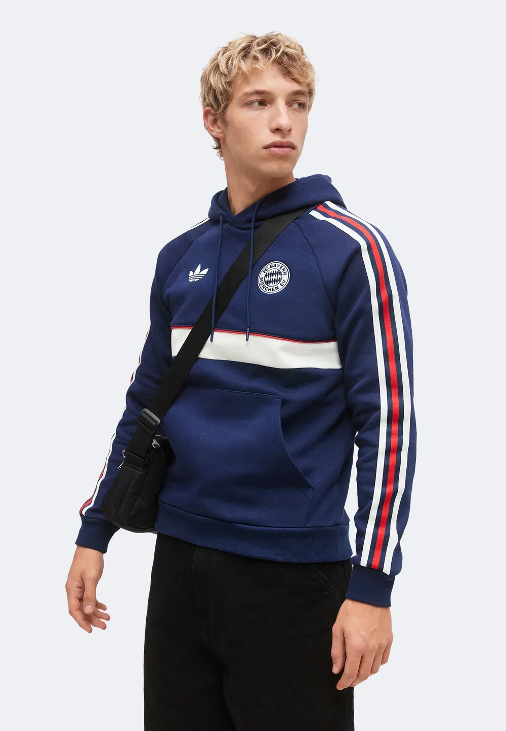 Толстовка с капюшоном Fc Bayern Muenchen - клубная одежда Adidas Originals, Night Indigo/Core White — фото 4