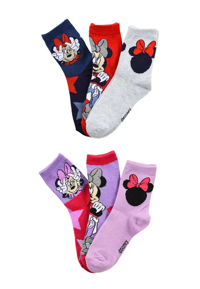 Набор Minnie Mouse kinder mädchen 6er - носки-кроссовки Mickey & Minnie, Mehrfarbig