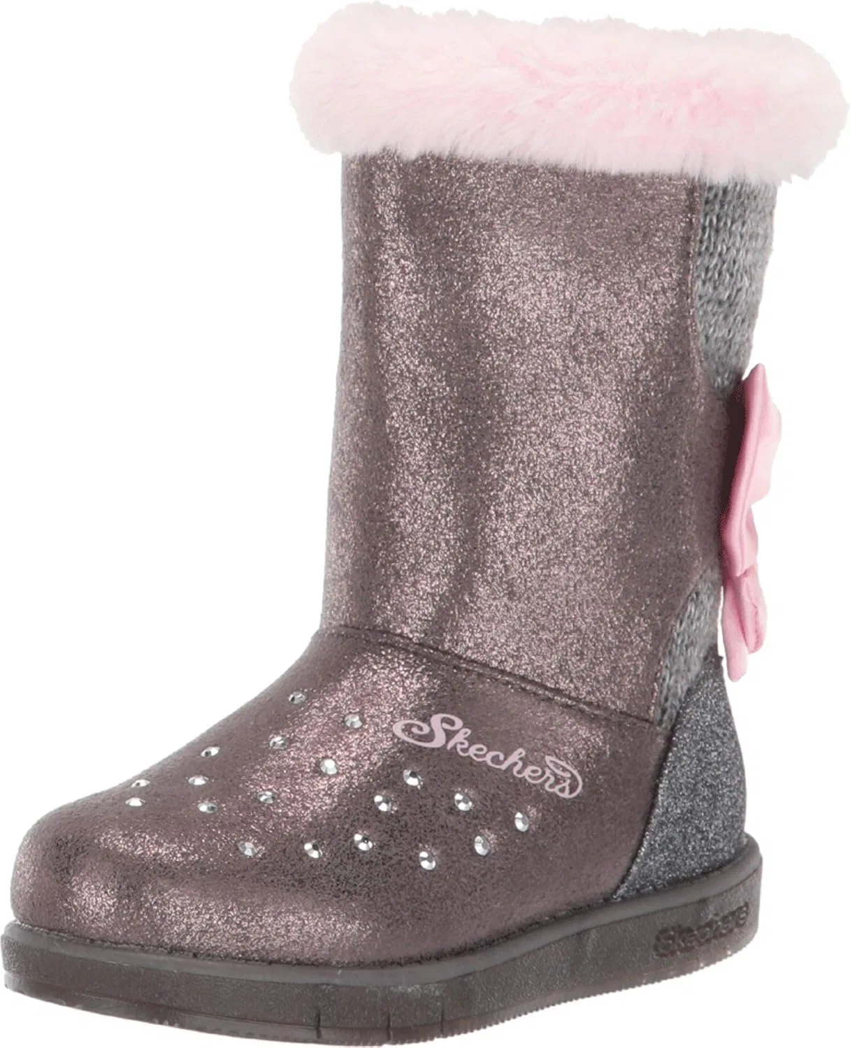 Детские ботинки для девочек с блестками Glitzy Glam Skechers, Charcoal