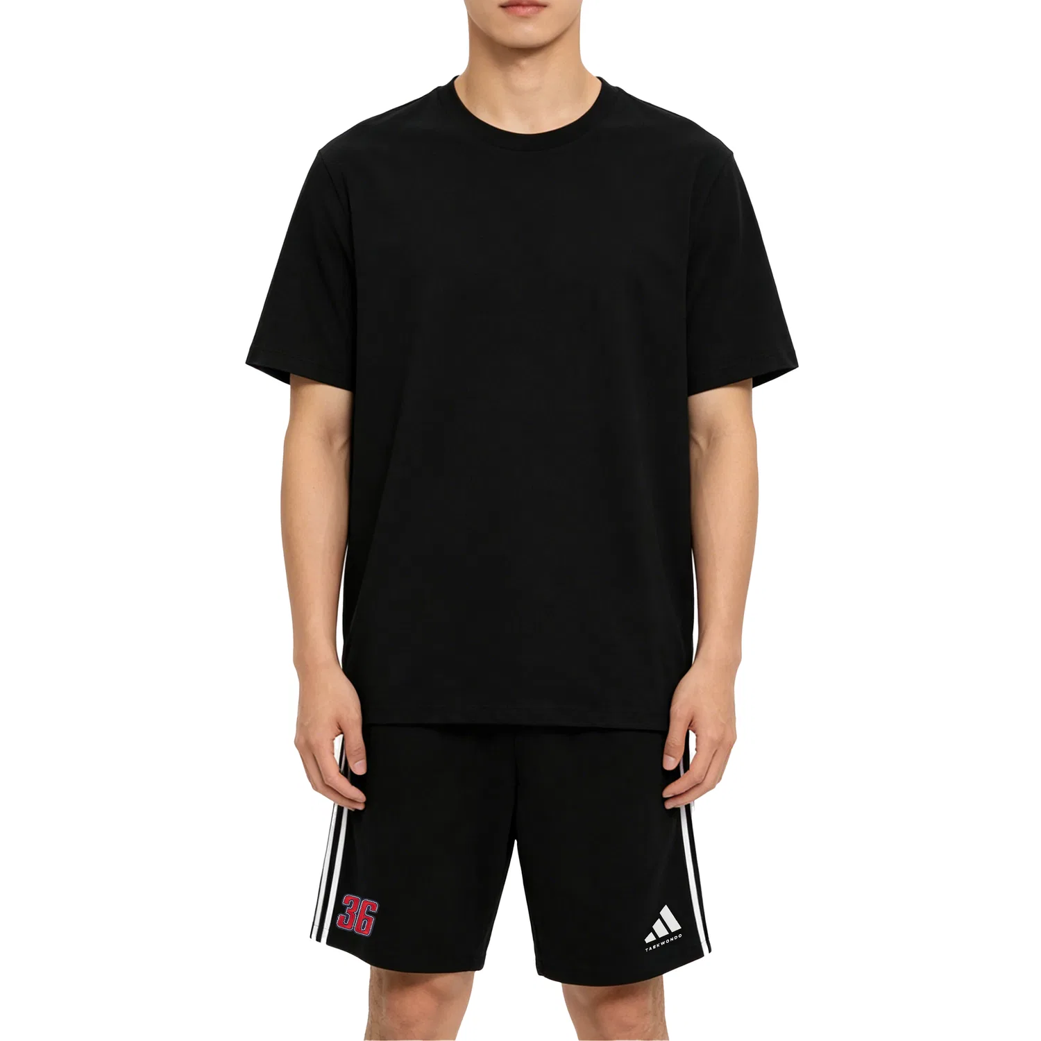 Мужские шорты для тхэквондо с принтом Adidas Taekwondo, Black — фото 4