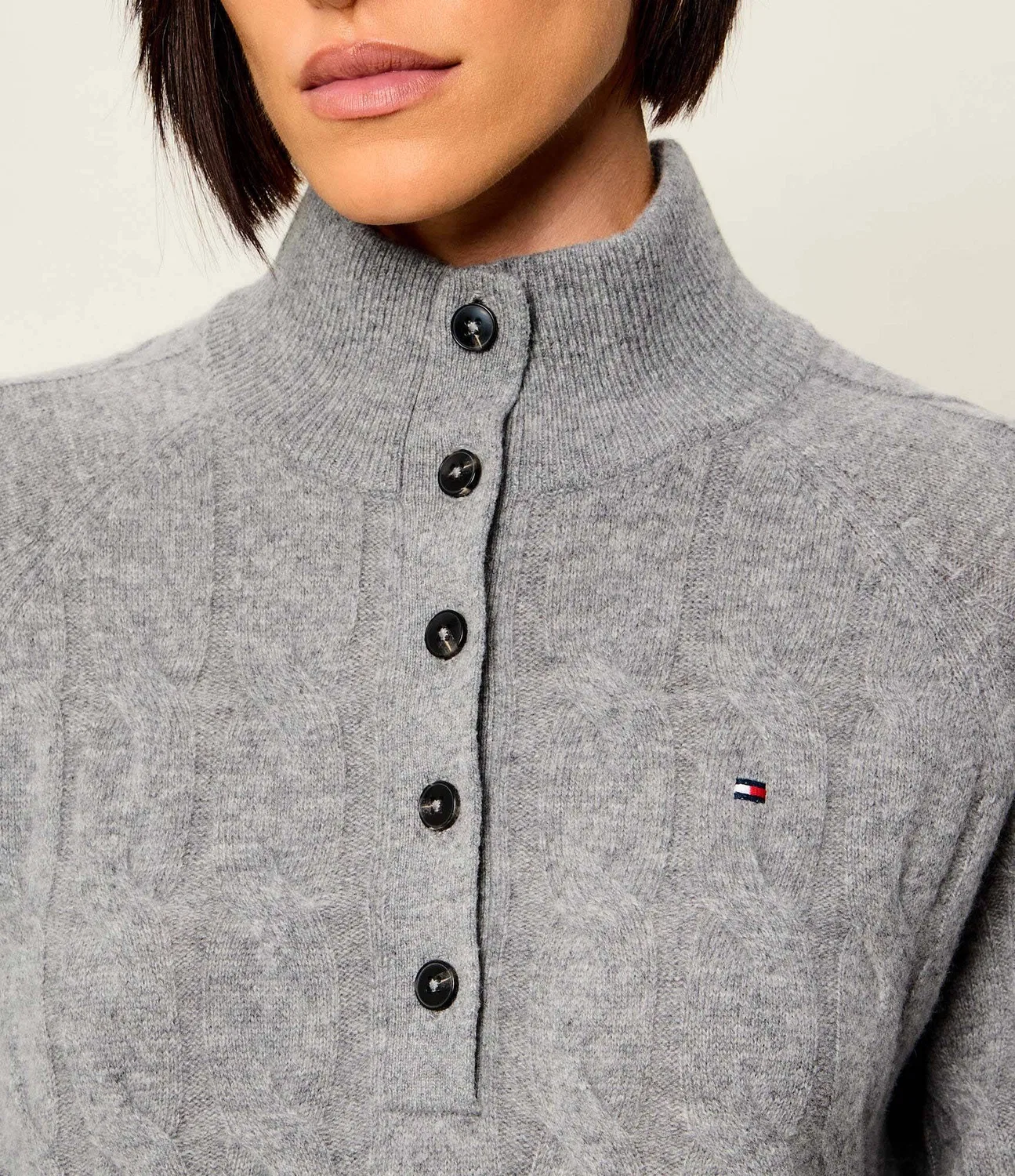 Полуводолазка хенли из шерсти Tommy Hilfiger, Grigio — фото 4