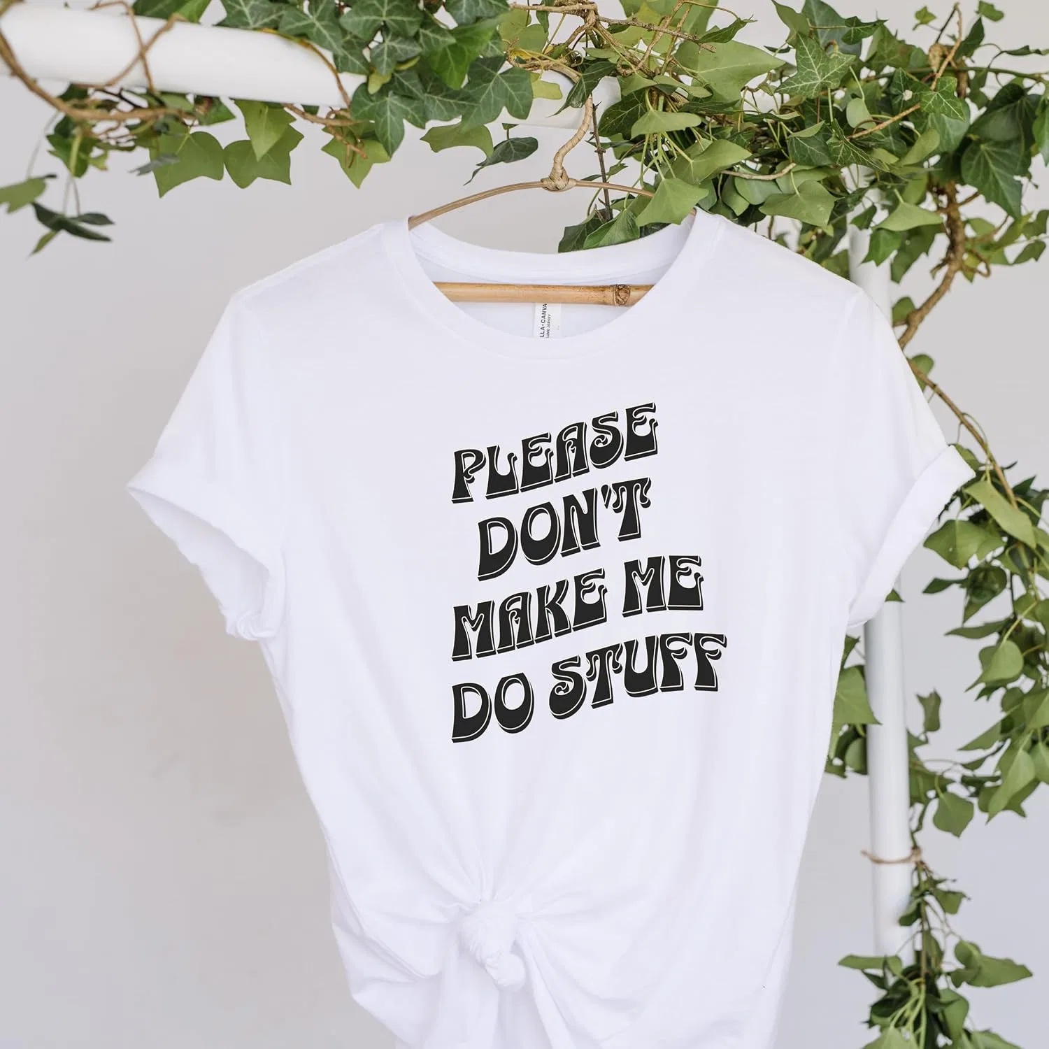 Мужская футболка с принтом Don't Make Me Do Stuff 3001 Unisex Short Sleeve Jersey T-shirt, White — фото 3