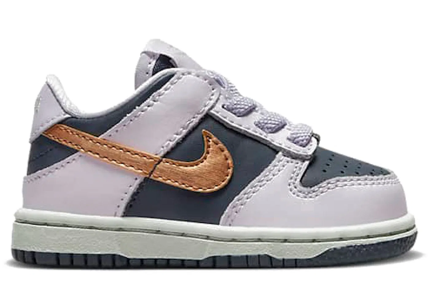 Детские кроссовки с принтом Nike Dunk Low SE Nike, Thunder Blue/Barely Grape/Violet Frost/Metallic Copper
