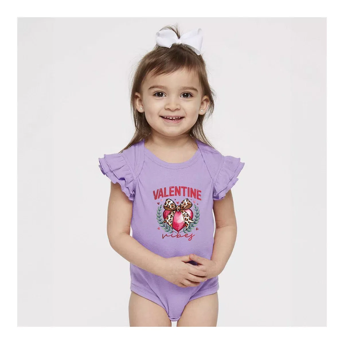 Детское боди для девочек с коротким рукавом Coquette Valentine Vibes The Juniper Shop, Lavender — фото 2