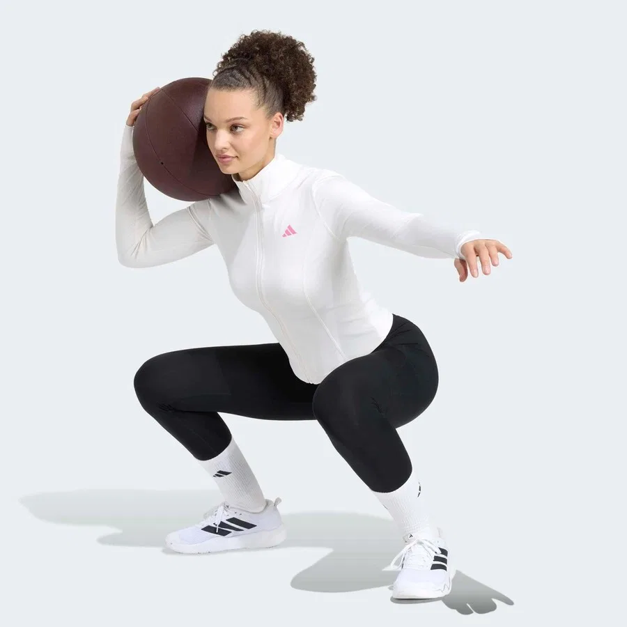 Женская куртка-бомбер с длинным рукавом adidas Studio, Белый — фото 3