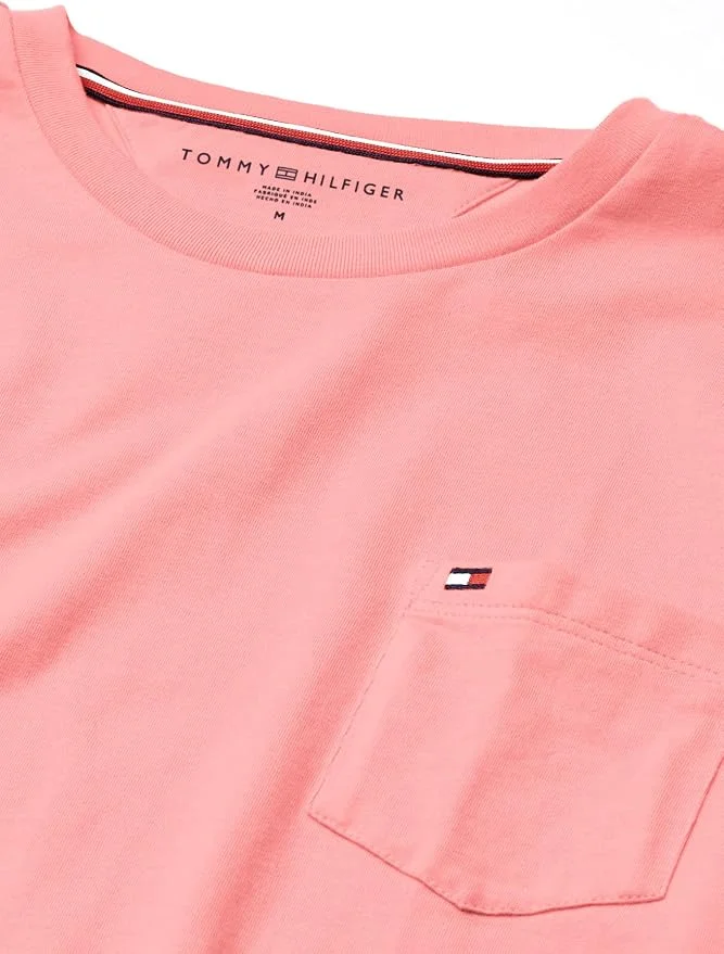 Футболка Tommy Hilfiger Essential Short Sleeve Cotton Crewneck Pocket, светло-коралловый — фото 3