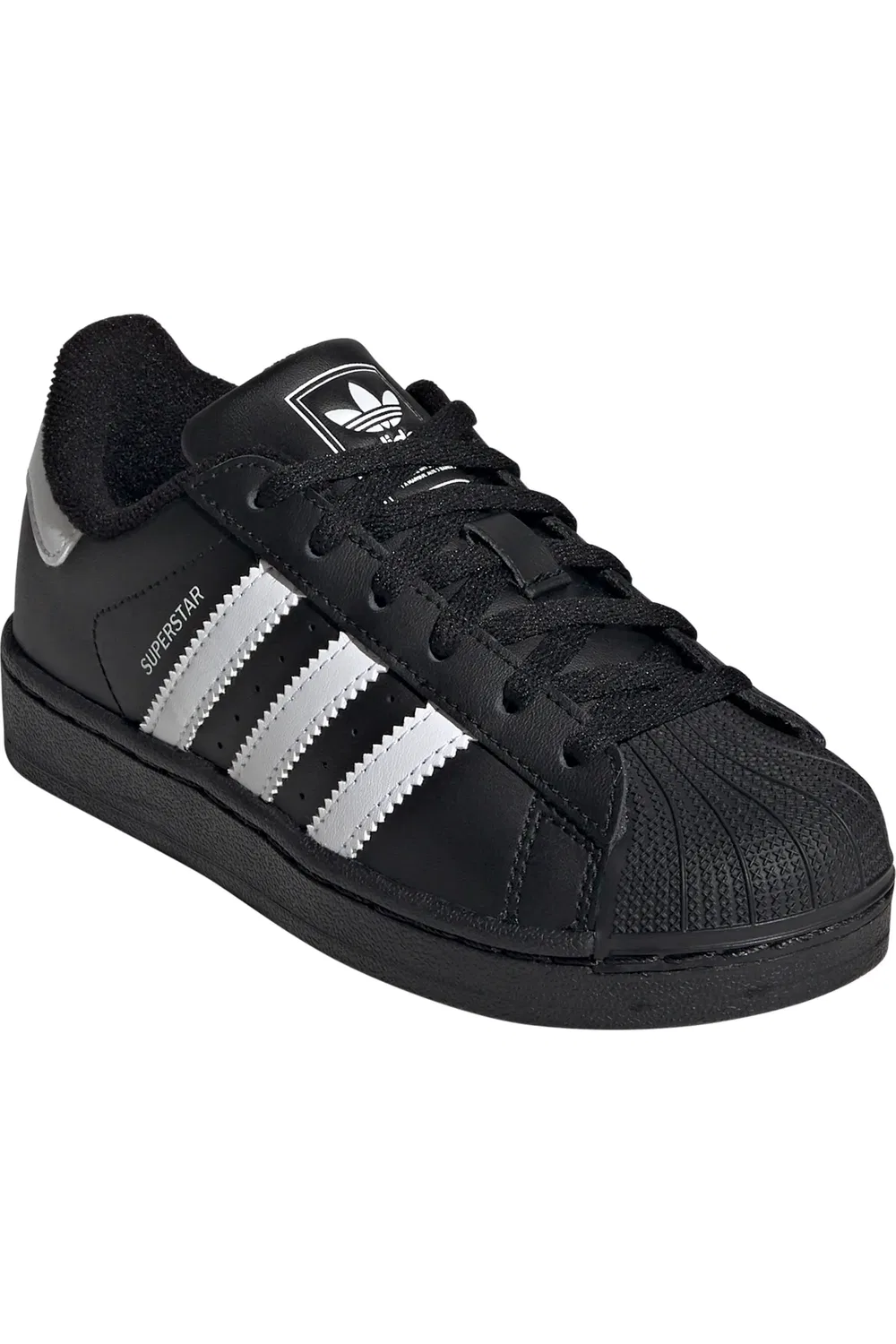 Кроссовки детские с мыском-ракушкой Superstar II adidas, черный/белый/черный
