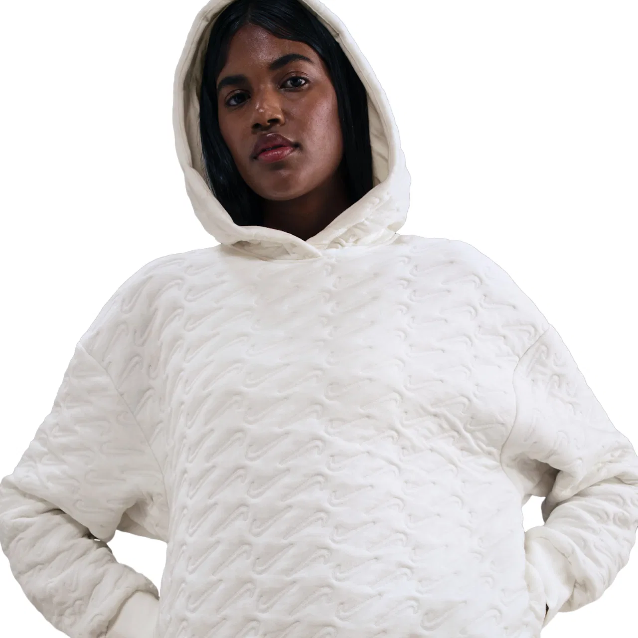 Женское худи Nike NSW Phoenix Fleece Loose AOJ Pullover, цвет Sanddrift/Sail