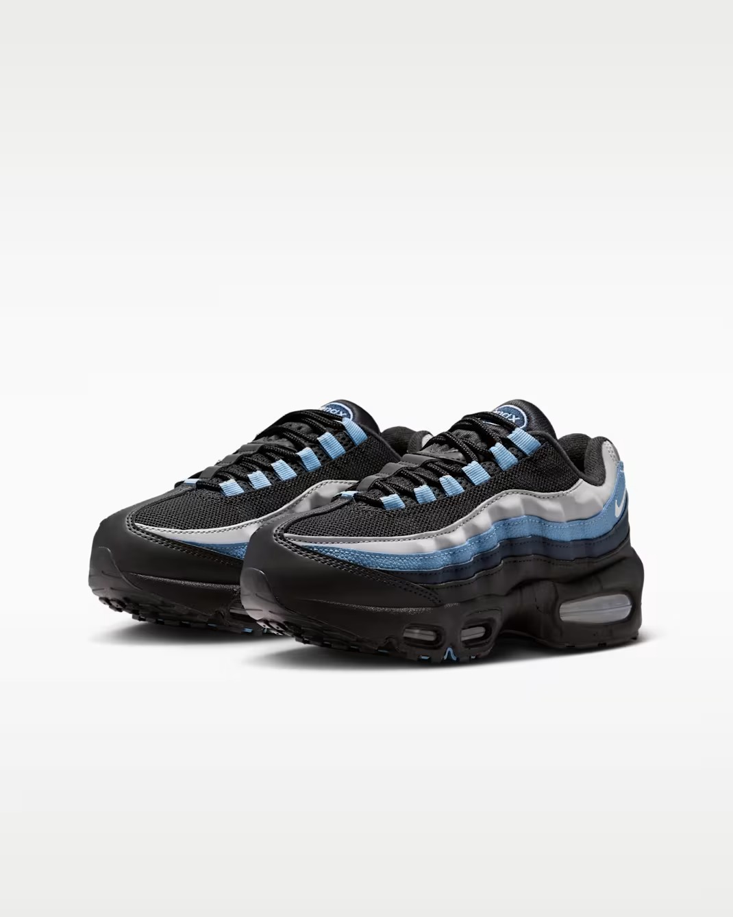 Кроссовки детские Nike Air Max 95 Big Bubble, серый/чёрный/голубой — фото 3