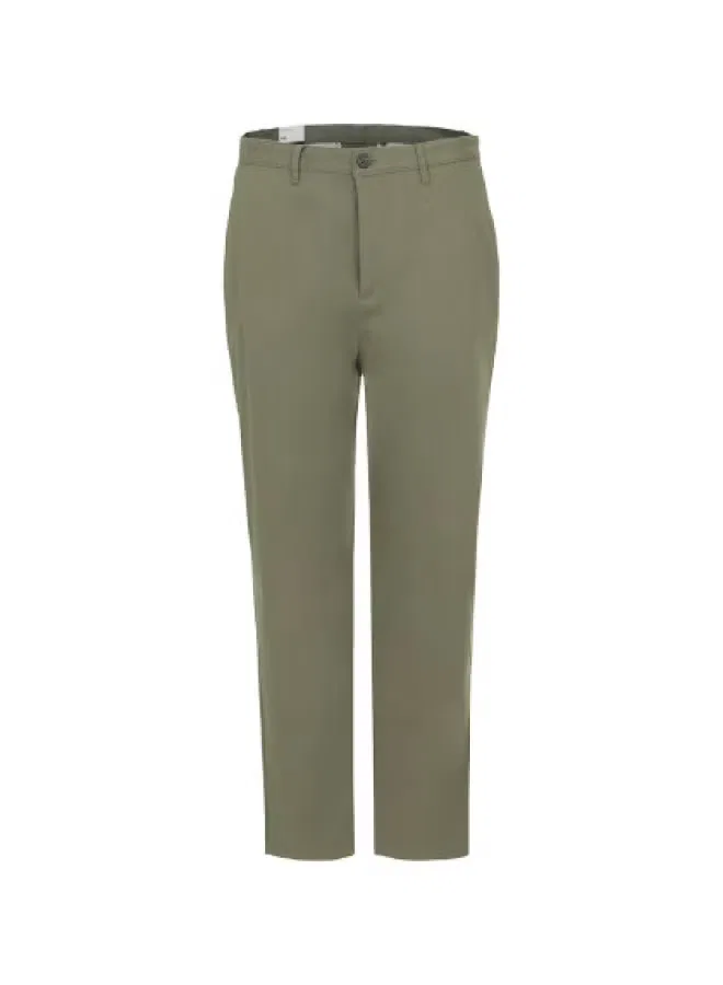 Брюки прямые хлопковые Zara, зеленый