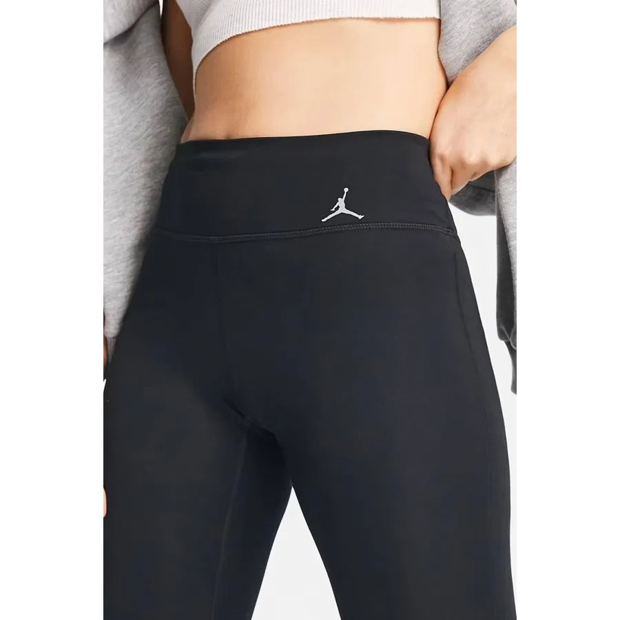 Женские спортивные леггинсы с карманом Jordan Dri Fit Sport Legging Logo Black Nike, Черный — фото 3