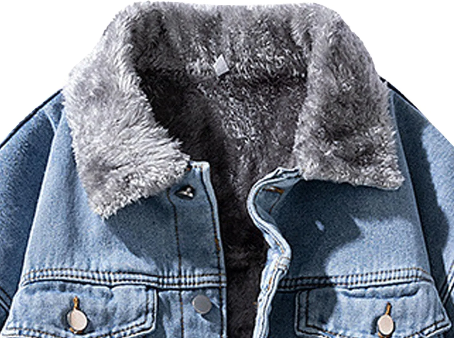 Мужская джинсовая куртка Classic Long Sleeve Button Down Jean Jackets Fall Trendy Motorcycle Casual Denim Coats, синий — фото 2