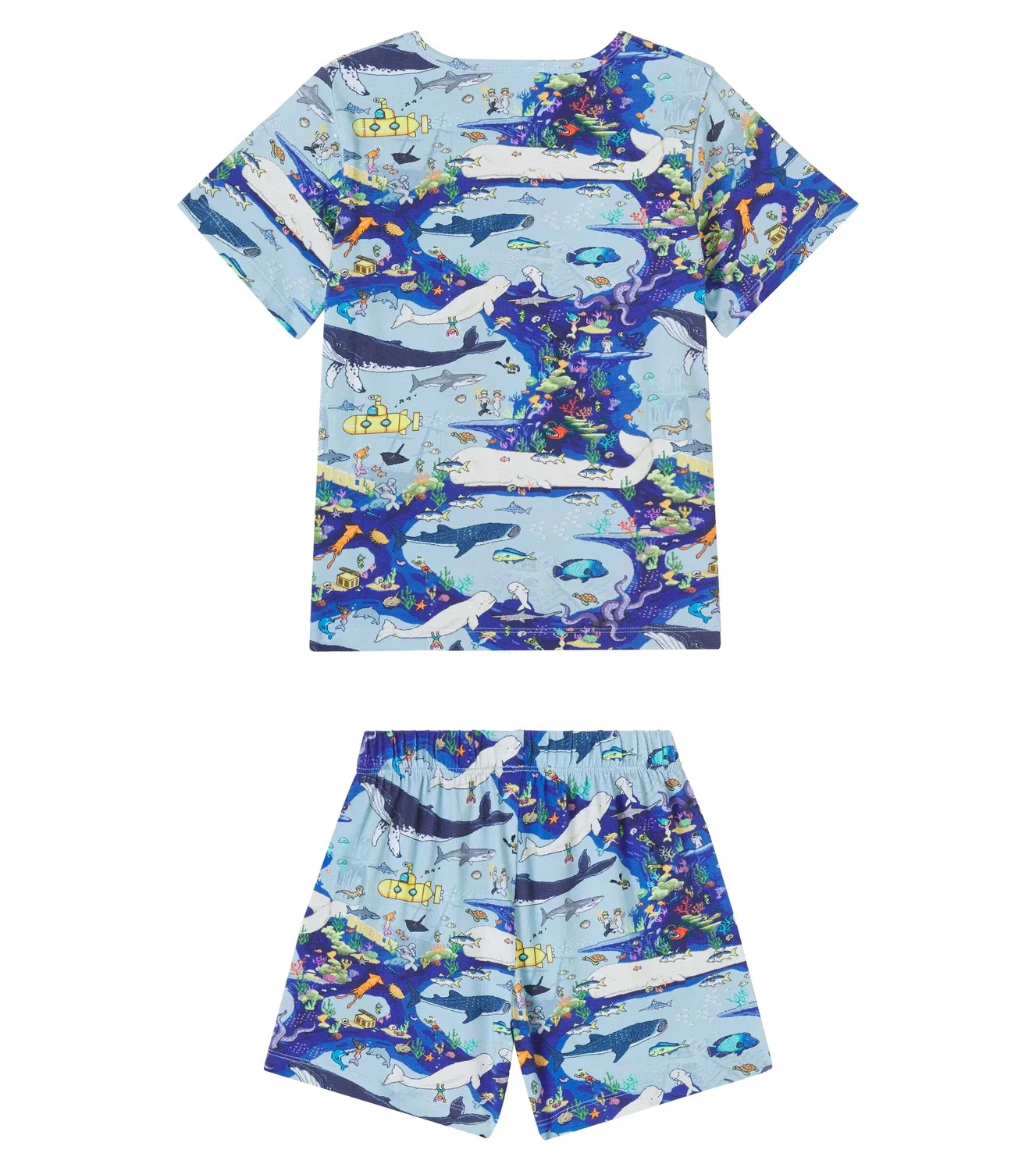 Комплект пижам из органического хлопка Pixel Sea Molo, синий — фото 4
