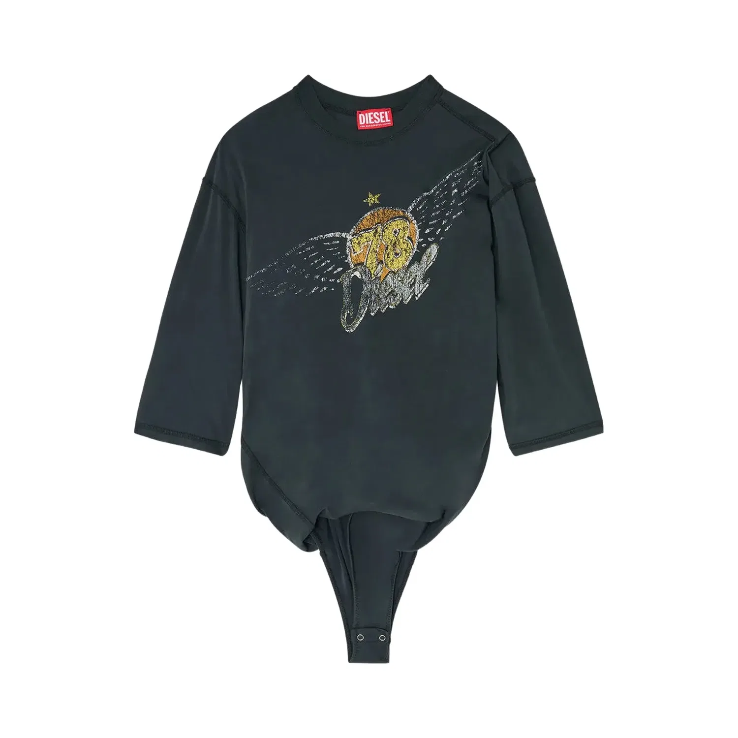 Футболка-боди с принтом Milla Jer Diesel, Tan