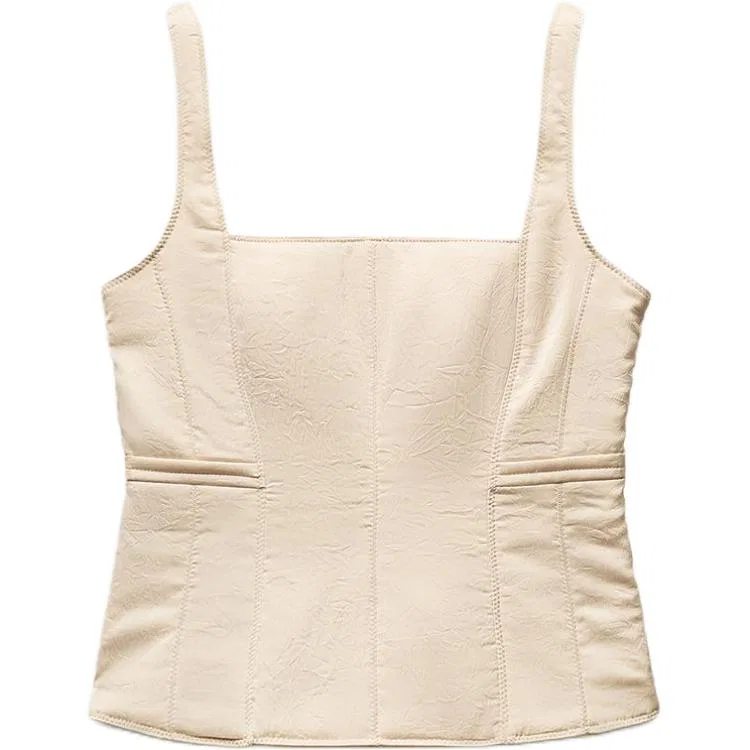 Женский топ без рукавов Light Pink ZARA, Светло-розовый