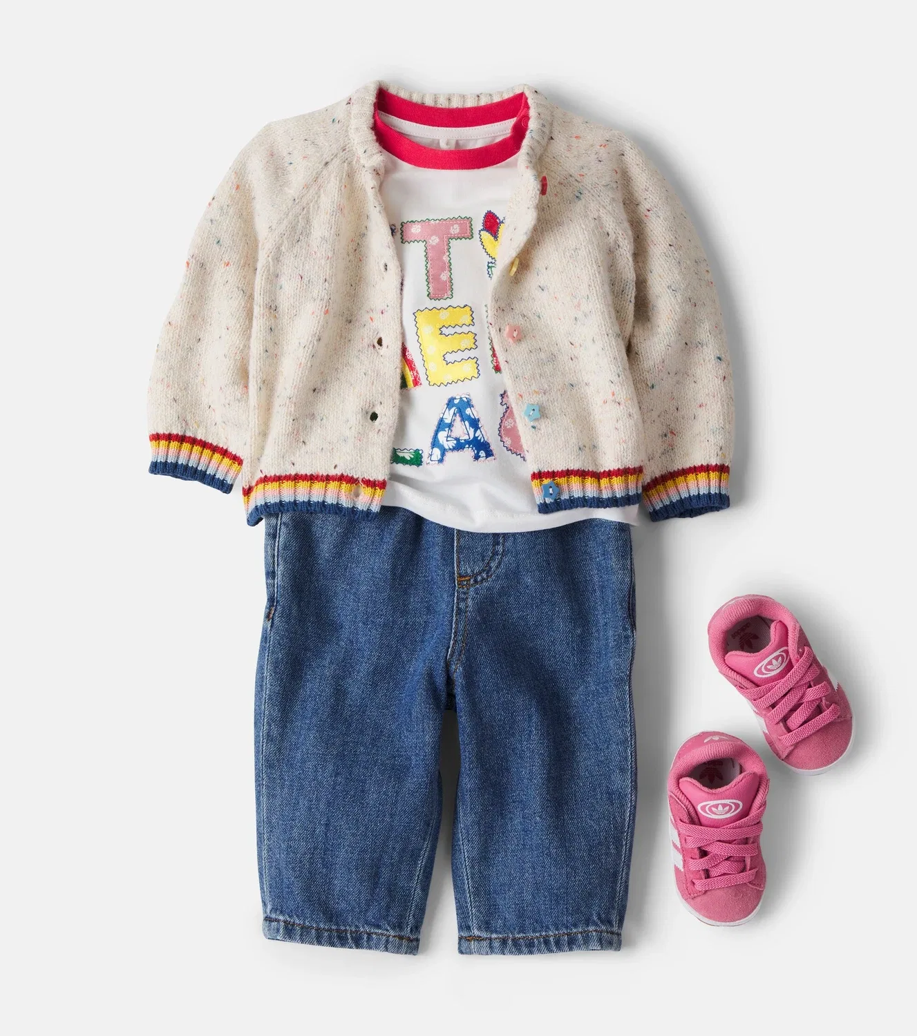 Детский вязаный кардиган на пуговицах Stella Mccartney Kids, мультиколор — фото 2