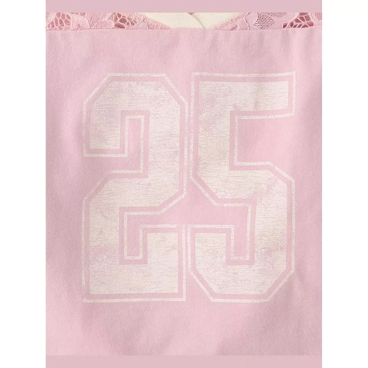 Детская футболка для девочек с кружевными рукавами Varsity Lace Football Tee The Children's Place, Cream — фото 3
